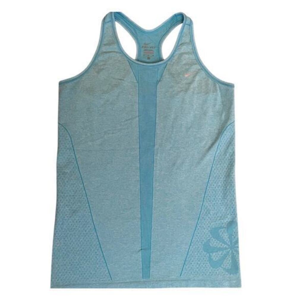 NIKE dri fit Racerback teal tank swoosh check flower sz XL